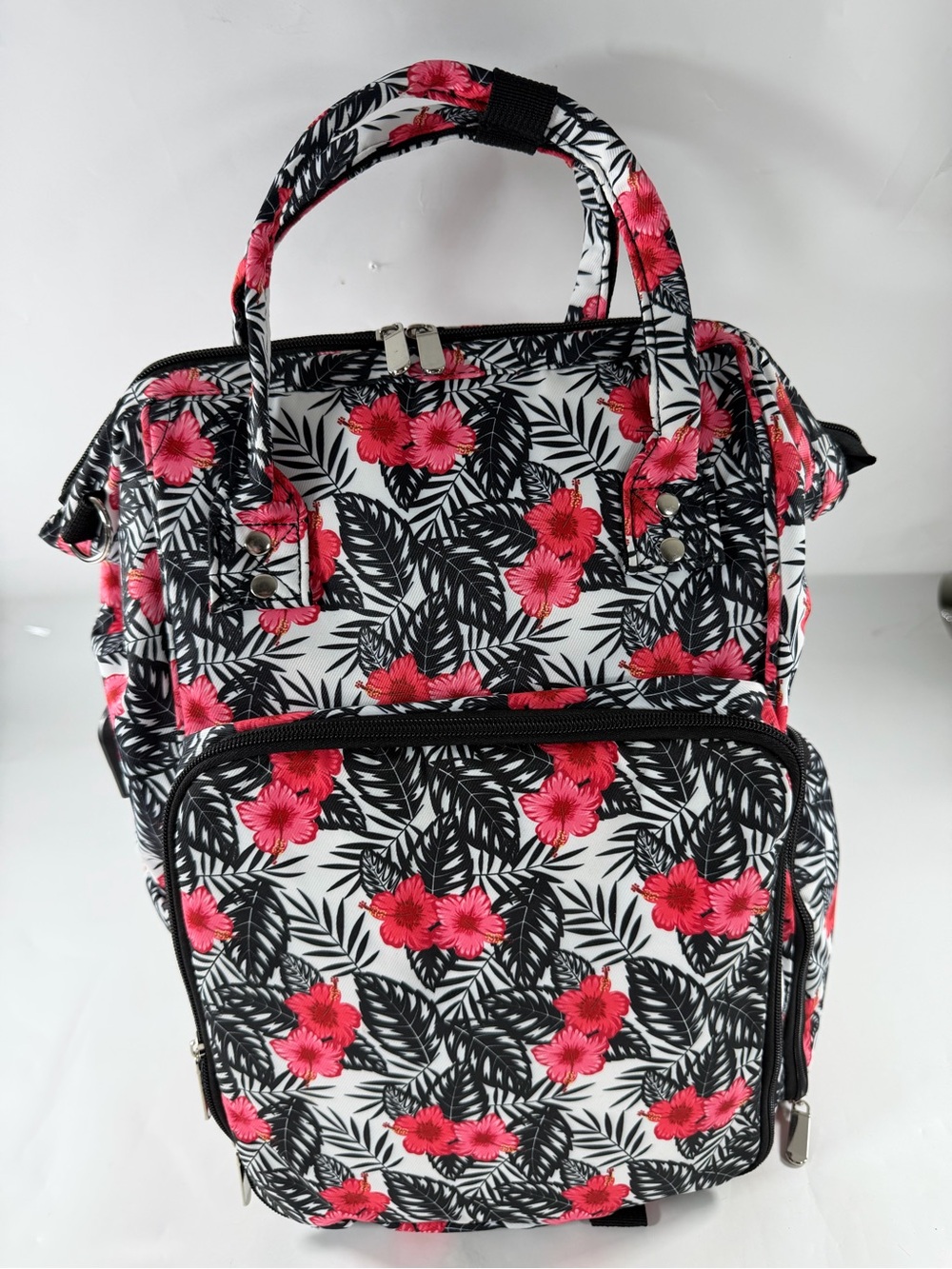 Tropical Hibiscus Professional Makeup Artist Backpack Organizer USB